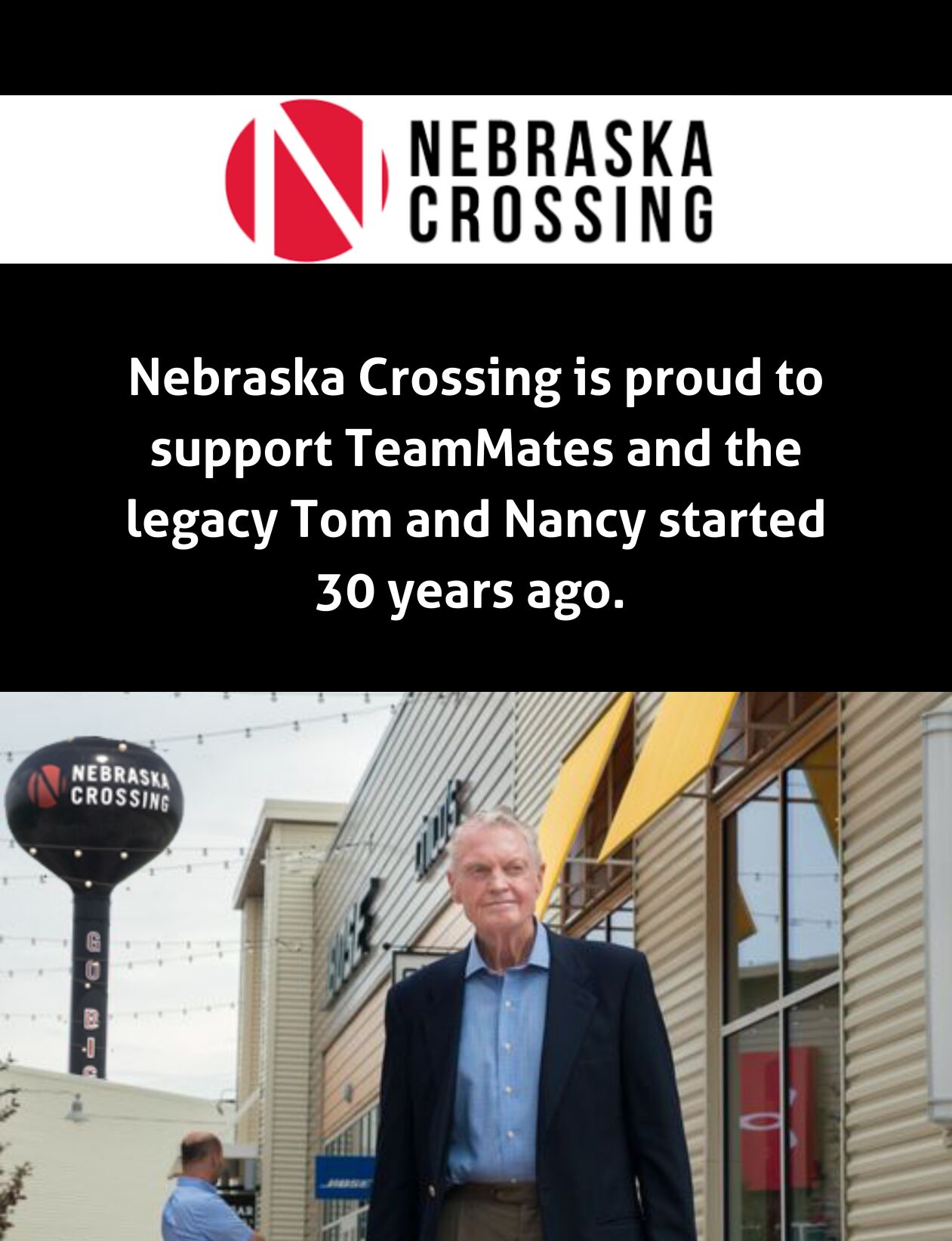 Nebraska Crossing is proud to support TeamMates and the legacy Tom and Nancy started 30 years ago.